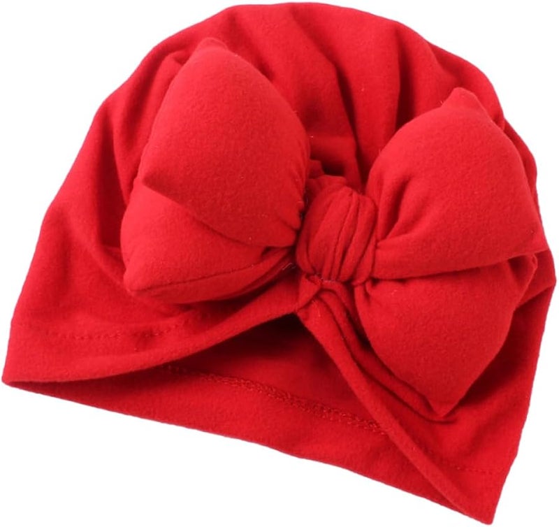 Red Newborn Baby Hat with Bowknot for Daily Photos Polyester Cotton - Image 1